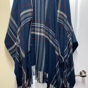 A&F plaid poncho sweater